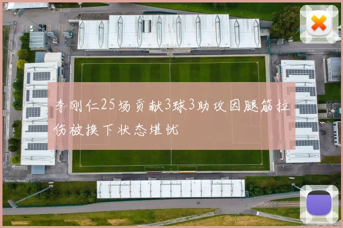 李刚仁25场贡献3球3助攻因腿筋拉伤被换下状态堪忧